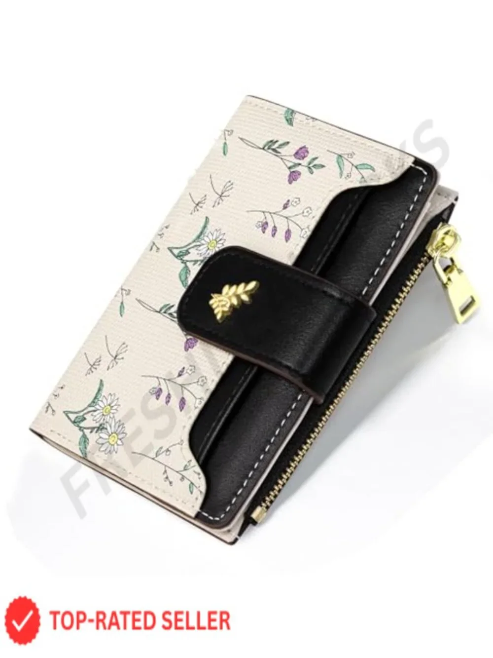 Women's Bifold Wallet with Coin Pocket PU Leather Card Holder
